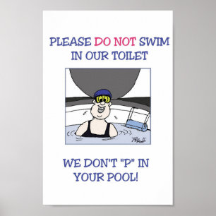 Swimming in Toilet Poster