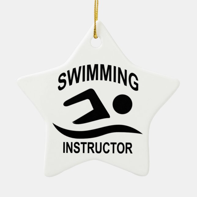 Swimming Instructor T Shirt.png Ceramic Ornament (Front)