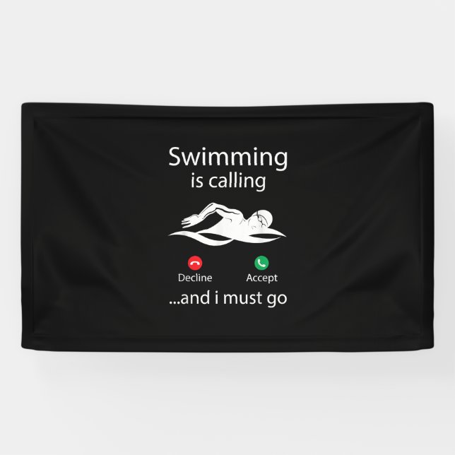 Swimming Is Calling Decline Accept & I Must Go Banner (Horizontal)