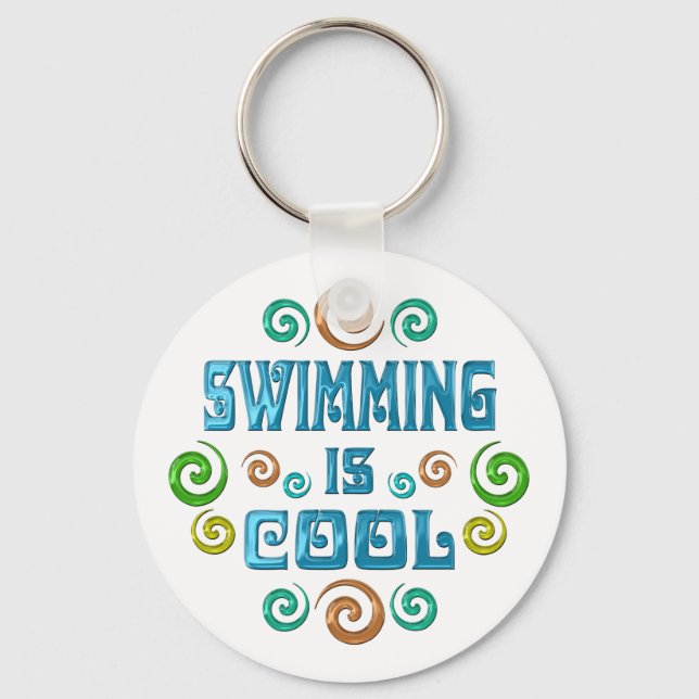 Swimming is Cool Keychain (Front)