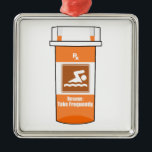Swimming Is My Drug Metal Ornament<br><div class="desc">Swimming is your love and your drug,  it fixes everything.  This great design is a pill bottle with a swimmer on it.</div>