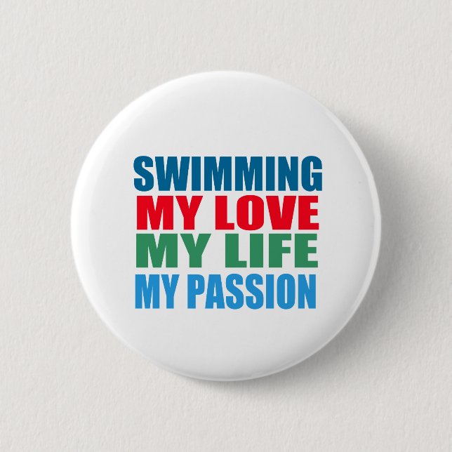 Swimming is my Passion 2 Inch Round Button (Front)