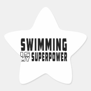Swimming is my superpower star sticker