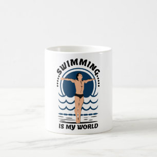 Swimming is My World - Swimmer in Speedo Coffee Mug