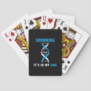 Swimming Its In My DNA Funny SwimerSwim Cool Love Playing Cards