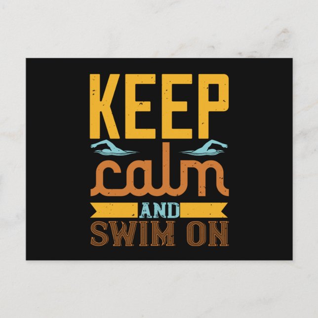 Swimming - Keep calm and swim on Postcard (Front)