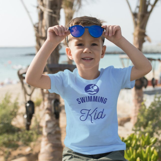 Swimming Kid  bold   typography T-Shirt (Creator Uploaded)