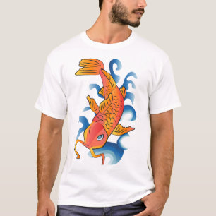 Swimming Koi Fish Illustration T-Shirt
