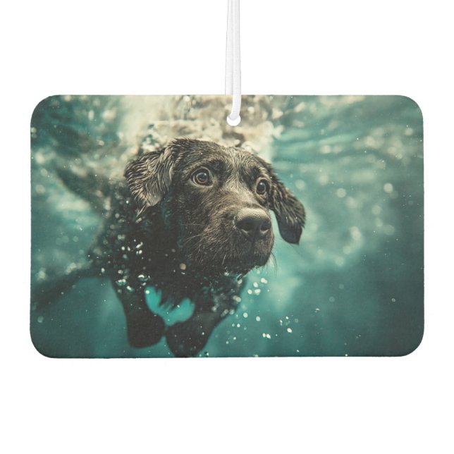 Swimming Labrador Puppy Underwater Design Air Freshener (Front)