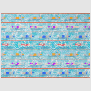 Swimming Laps Pool Swim Team Pattern Tissue Paper