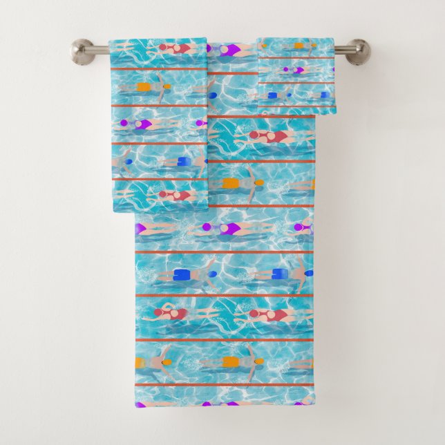 Swimming Laps Water Swim Team Bath Towel Set (Insitu)