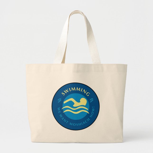 Swimming Large Tote Bag (Front)