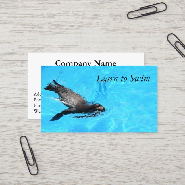 Swimming Lessons Business Card (Front/Back In Situ)