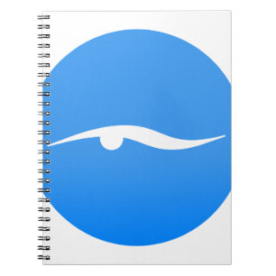 Swimming logo on T-shirt Notebook