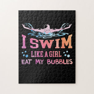 Swimming Lover - I Swim Like A Girl Jigsaw Puzzle