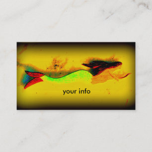 swimming mermaid business card