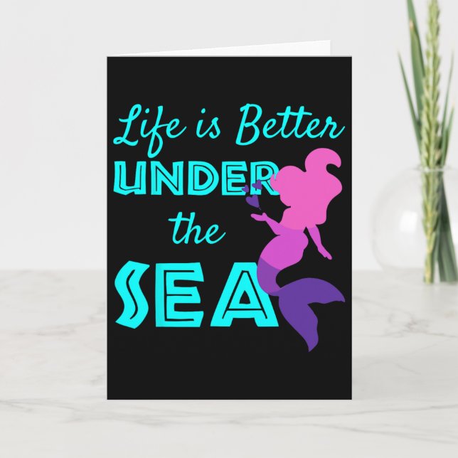 Swimming Mermaid Diving  Card (Front)