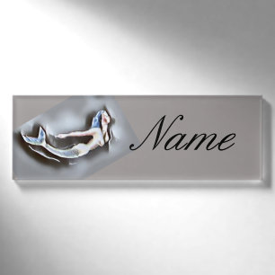 Swimming Mermaid Grey Thunder_Cove Name Tag