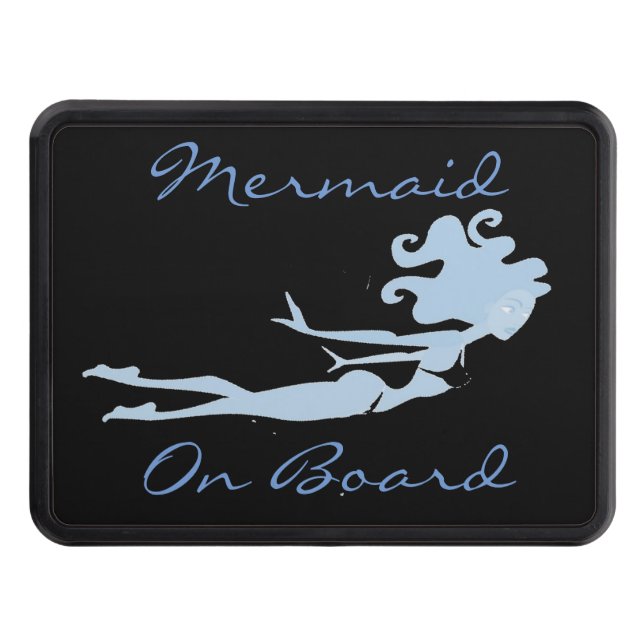 Swimming mermaid onboard Thunder_Cove Trailer Hitch Cover (Front)