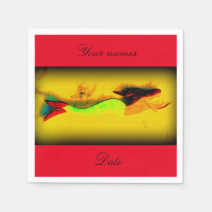 swimming mermaid personalized invitation napkin