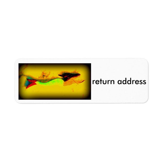 swimming mermaid return address label (Front)