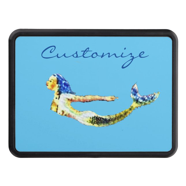 Swimming Mermaid Thunder_Cove Trailer Hitch Cover (Front)