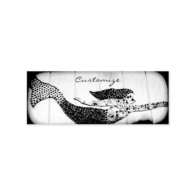 swimming mosaic mermaid rubber stamp (Imprint)