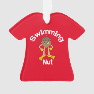 Swimming Nut Text  Ornament