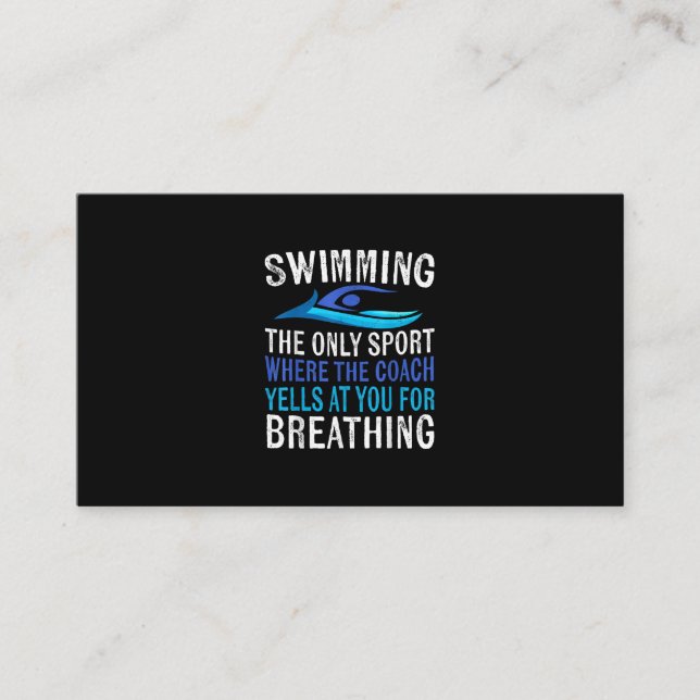 Swimming Only Sport Where  Coach Swimmer Gifts Enclosure Card (Front)