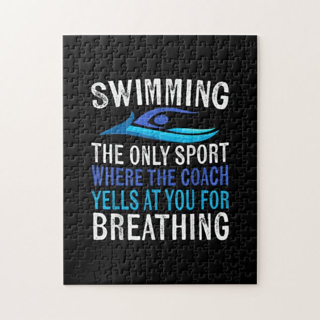 Swimming Only Sport Where  Coach Swimmer Gifts Jigsaw Puzzle (Vertical)