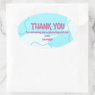 Swimming Party Favour Label