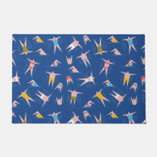 Swimming People Pattern Doormat