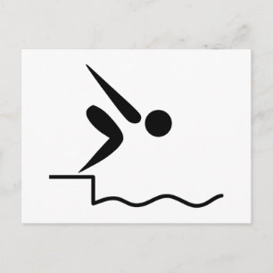 Swimming Pictogram Postcard