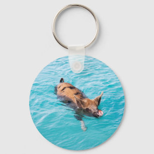 Swimming pig of Exuma Keychain