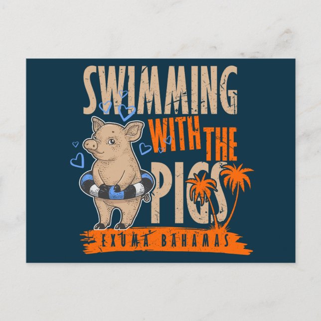 Swimming Pigs Bahamas Postcard Vacation Cruise (Front)