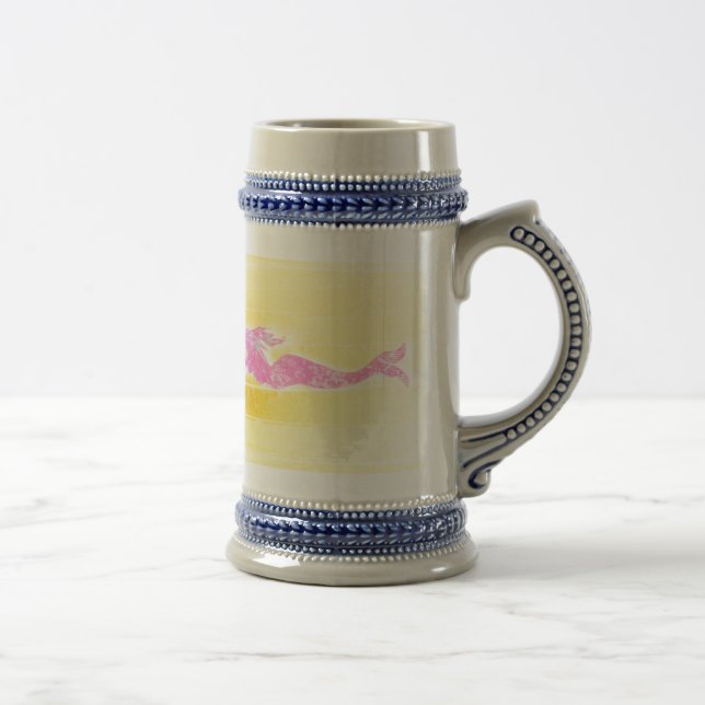 swimming pink mermaids beer stein (Right)