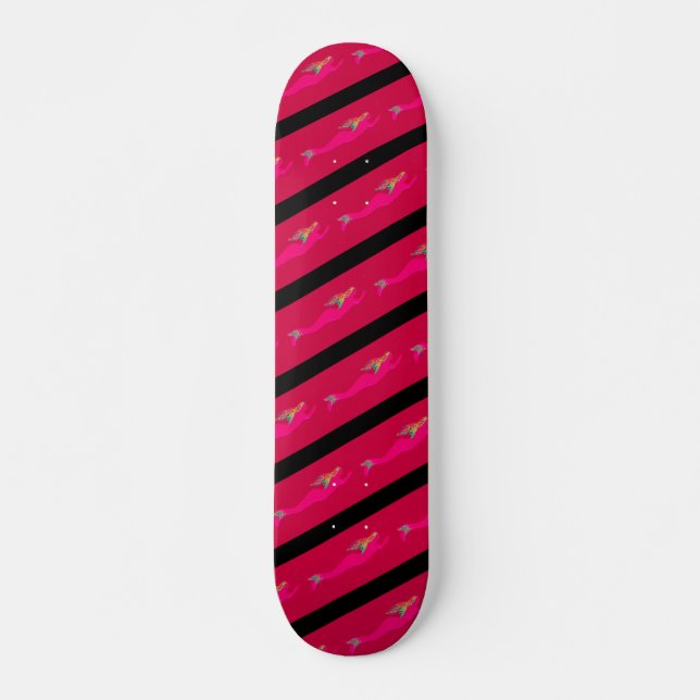 swimming pink mermaids skateboard (Front)