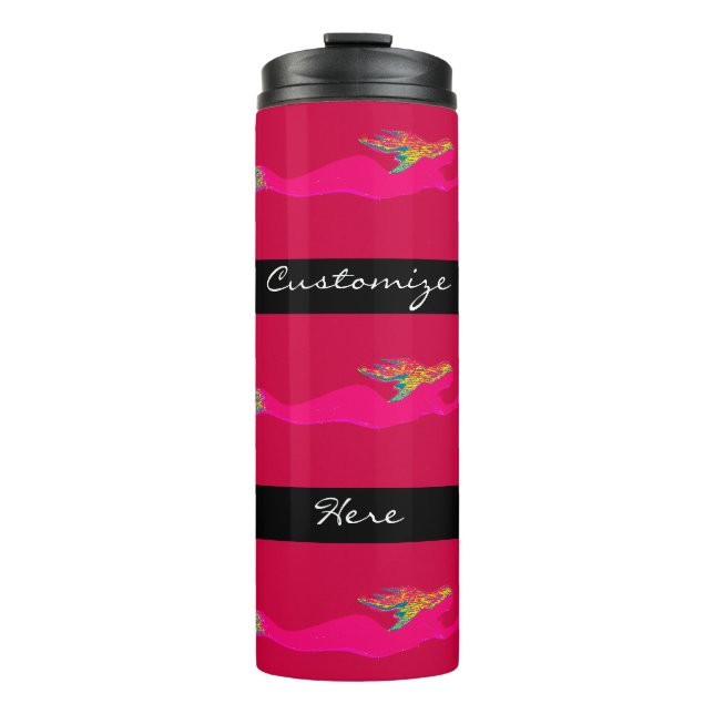 swimming pink mermaids thermal tumbler (Front)