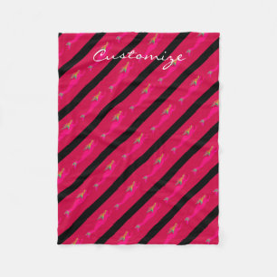 swimming pink mermaids Thunder_Cove red/black Fleece Blanket