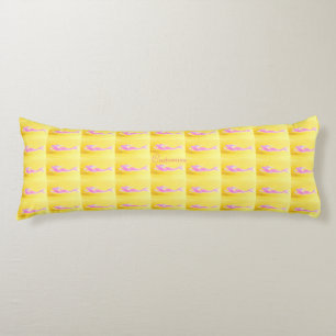 swimming pink  mermaids yellow body pillow