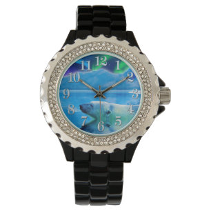 Swimming Polar Bear and Northern Lights Earth Day Watch