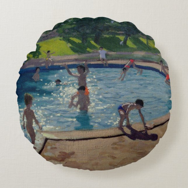 Swimming Pool 1999 Round Pillow (Front)