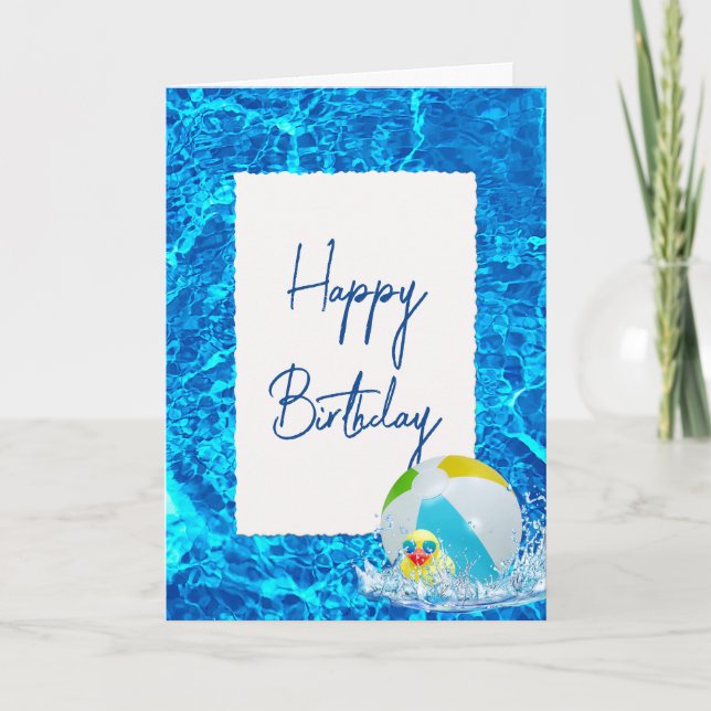 Swimming Pool Birthday Card (Front)