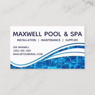 Swimming Pool Blue Water Aqua Ripple Business Card