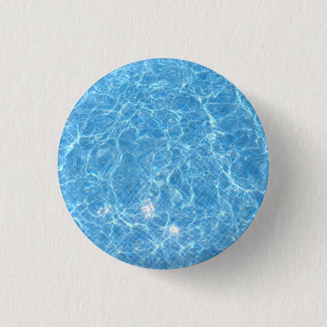 Swimming Pool Blue Water Blank Template Trendy 1 Inch Round Button (Front)