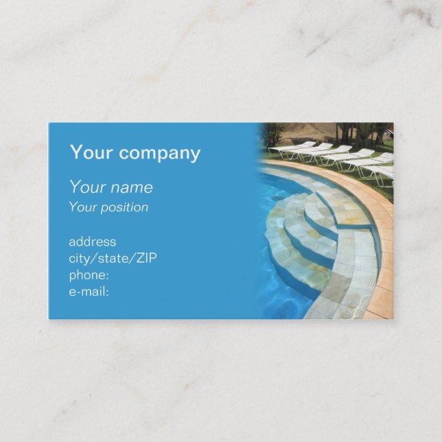 "Swimming pool" business card (Front)