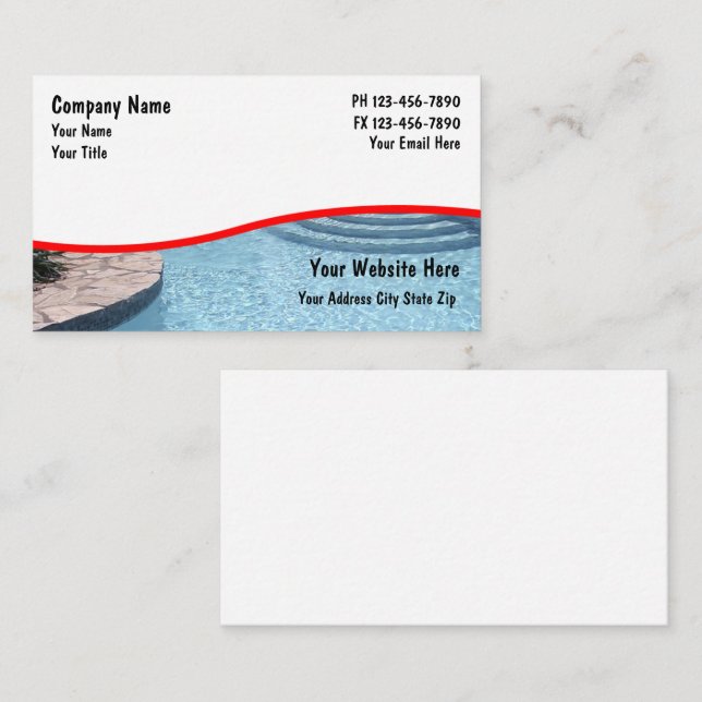 Swimming Pool Business Cards (Front/Back)