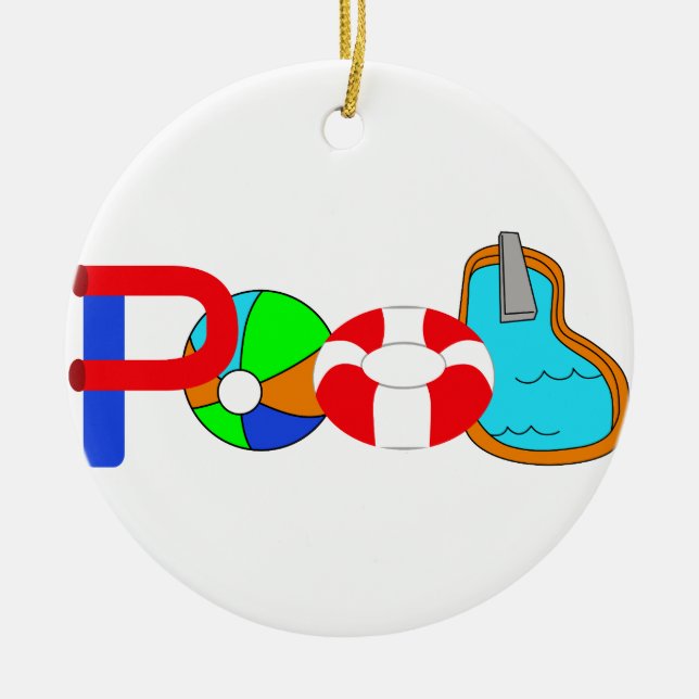 Swimming Pool Ceramic Ornament (Front)
