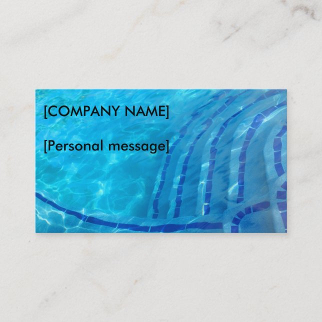 Swimming pool cleaning business card business card (Front)