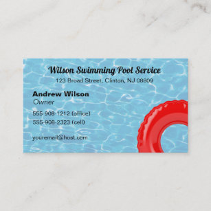 Swimming Pool Cleaning Service and Sales Business Card